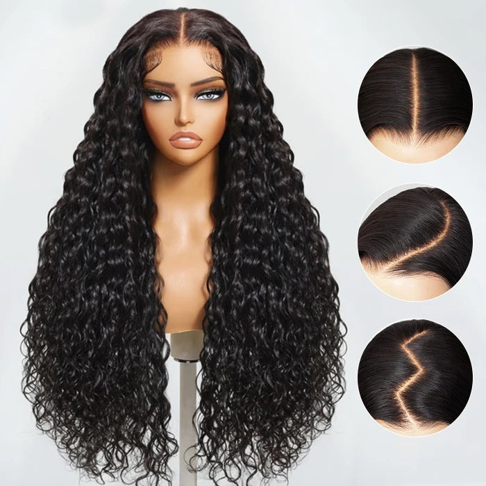 Golden Premium Zero-Wear™ Truly Snap & Go transparent Lace Wig Water Wave CURLY 13x6 Glueless 100% Human Hair Wigs Seamless Fit All Skins