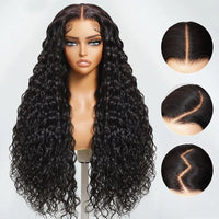Golden Premium Zero-Wear™ Truly Snap & Go transparent Lace Wig Water Wave CURLY 13x6 Glueless 100% Human Hair Wigs Seamless Fit All Skins